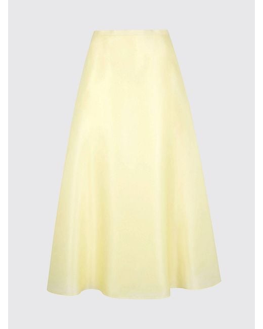 Alberta Ferretti Natural Silk Organza Midi Skirt