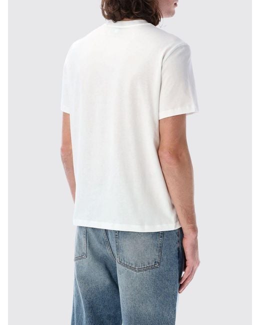 AMI White Cotton T-Shirt With Logo for men