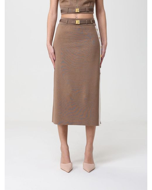 Elisabetta Franchi Natural Viscose Pencil Skirt