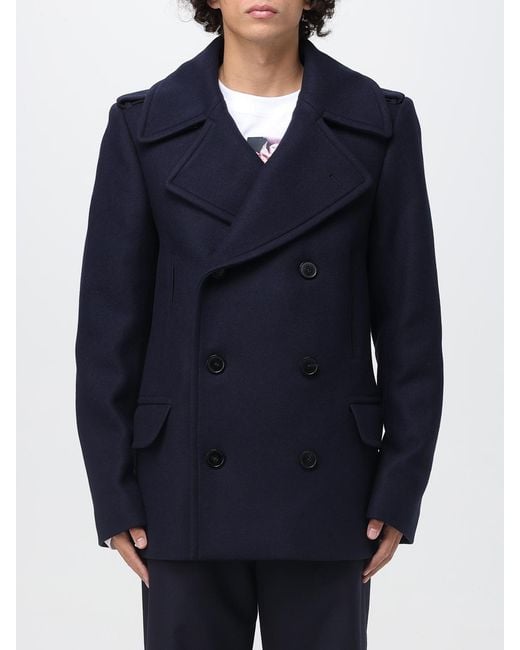 Dries Van Noten Blue Coat for men