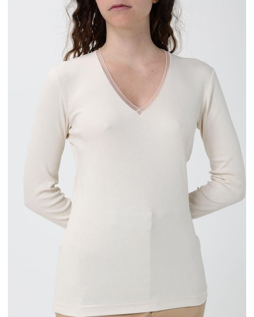 Fabiana Filippi White Cotton V-Neck Knit