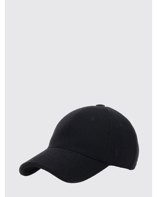 Saint Laurent Black Classic Wool Baseball Cap With A Minimal Design for men