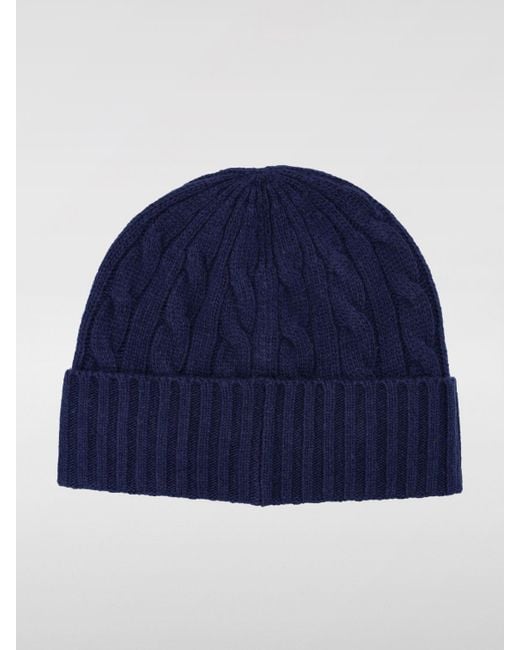 Polo Ralph Lauren Blue Wool-Blend Cable-Knit Beanie for men