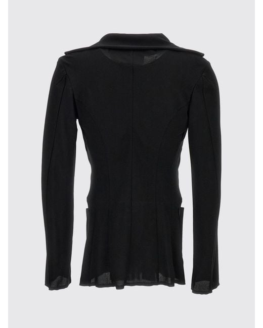 Junya Watanabe Black V-Neck Crêpe Shirt With Concealed Buttoning