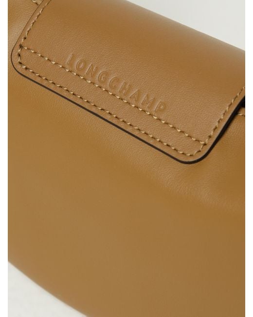 Longchamp Metallic Stylish Leather Shoulder Bag For Everyday Essentials And Fashionable Touch