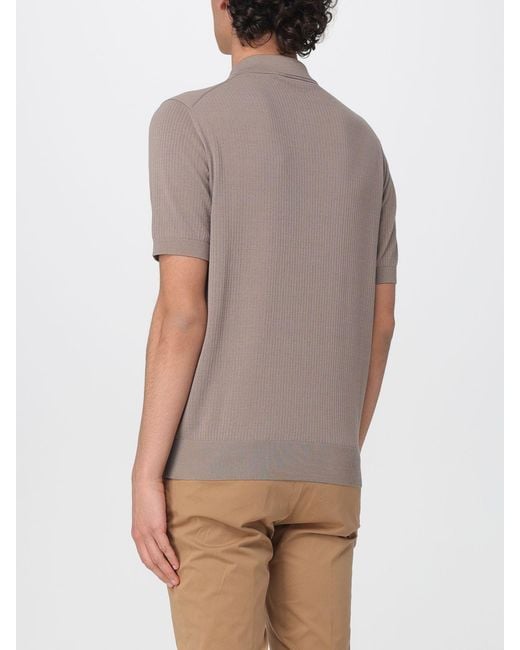 Kangra Gray Cotton Knit Polo Shirt for men