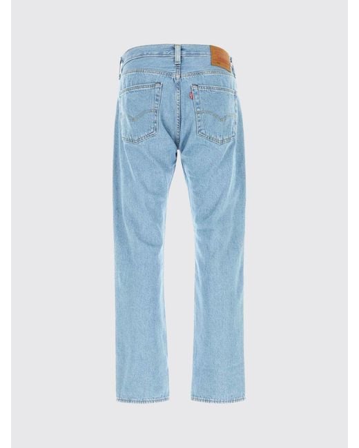 Levi's Blue 5-Pocket Straight-Fit Cotton Denim Jeans for men