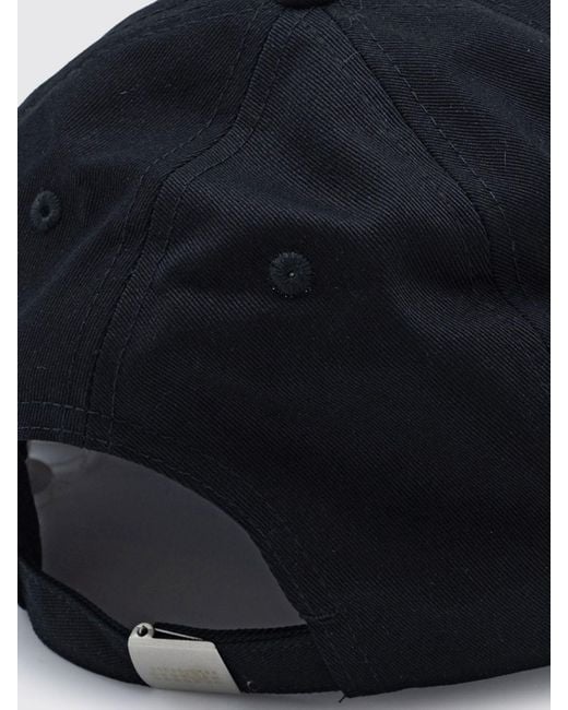MM6 by Maison Margiela Black Cotton Baseball Cap With Printed Logo And Visor for men
