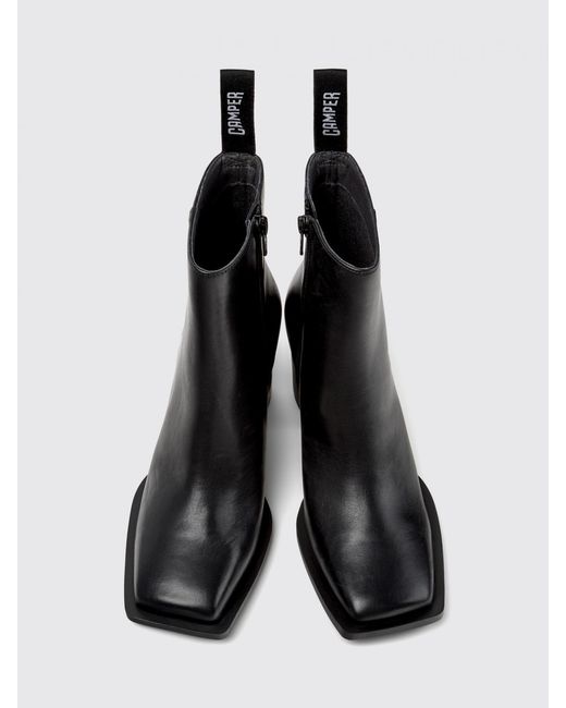 Camper Black Karole Leather Ankle Boots