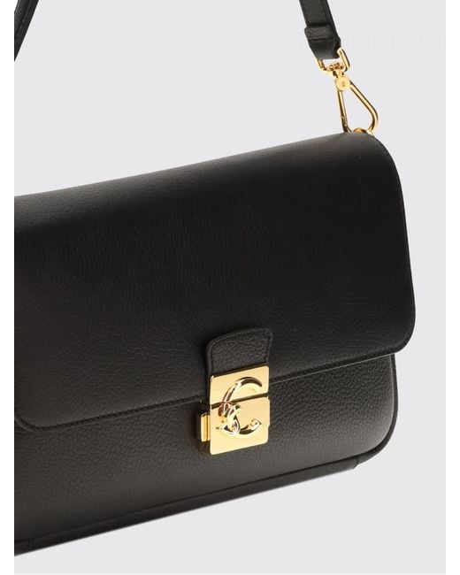 Coccinelle Black C-Me Lock Medium Grained Leather Bag