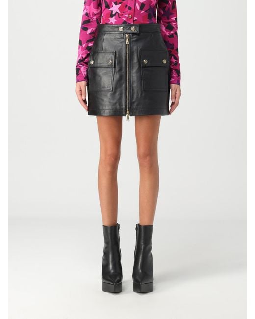 Versace Jeans Couture Black Leather Skirt
