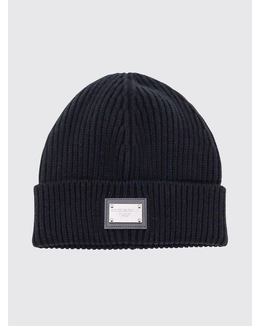 Dolce & Gabbana Blue Dolce &Amp Gabbana Ribbed Beanie for men