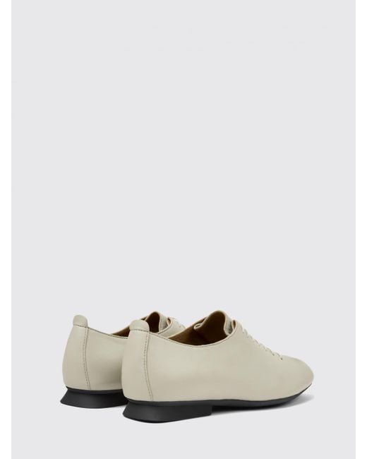 Camper White Casi Myra Leather Derby Shoes