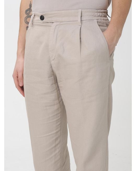 Eleventy Natural Cotton And Linen Slim Fit Trousers for men