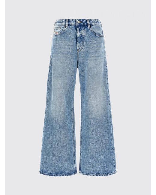 DIESEL Blue D-Sire Wide-Leg Cotton Jeans