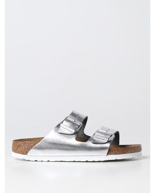 Birkenstock White Flat Sandals