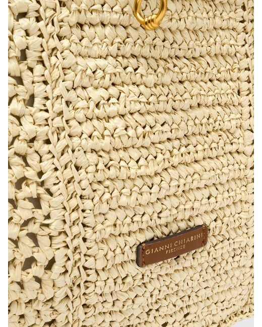 Gianni Chiarini Natural Nefeli Crochet Raffia Bag