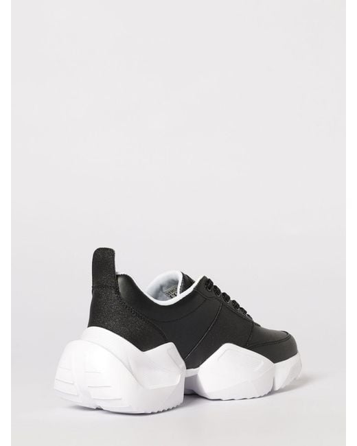 Versace Jeans Couture Black Leather And Lurex Mesh Sneakers