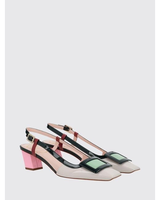 Roger Vivier Pink Belle Vivier Patent Leather Slingback