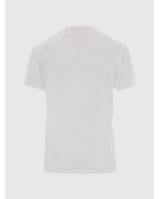 Mc2 Saint Barth White Crewneck Cotton T-Shirt With Graphic Print And Logo