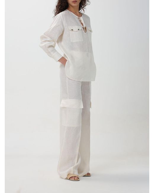 Camicia in misto lino di SIMONA CORSELLINI in White