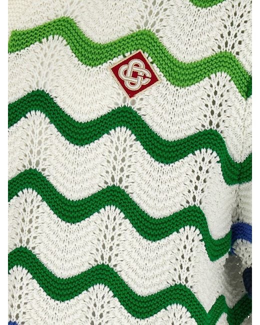 Casablanca Green Crochet Knit Shirt for men