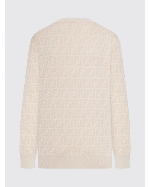 Fendi Natural Ff Wool And Silk Knit