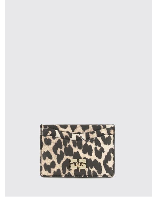 Ganni Multicolor Animal Print Recycled Leather Card Holder