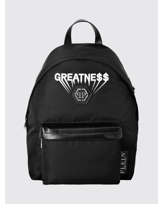 Philipp Plein Black Greatness Nylon Backpack With Hexagon Logo for men