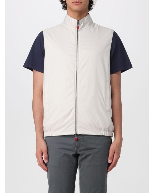 Kiton White Reversible Nylon Vest for men