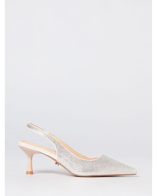 Twentyfourhaitch White Phuket Rhinestone Fabric Slingback