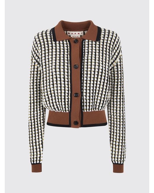 Marni Gray Cotton Blend Cardigan
