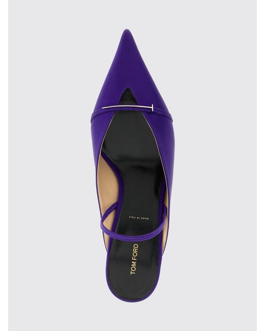 Tom Ford Purple D'Orsay Satin Slingback Pumps