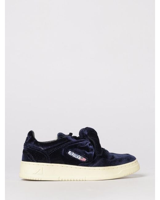 Autry Blue Medalist Platform Low Velvet Sneakers