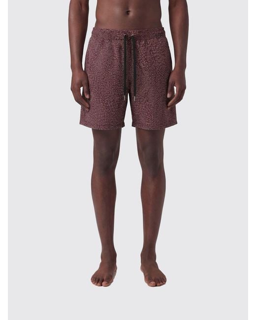 Brioni Red Polyester Boxer Swim Trunks for men