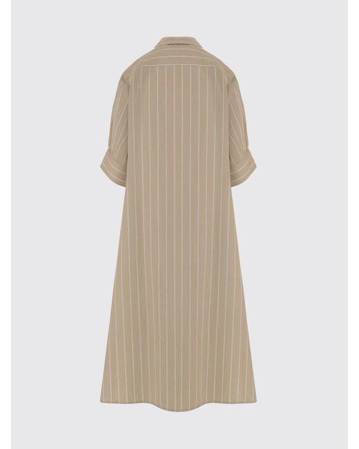 Jil Sander Natural Striped Cotton Shirtdress