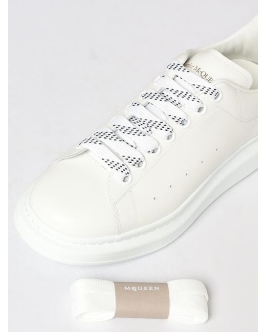 McQueen White Oversized Leather Sneakers for men