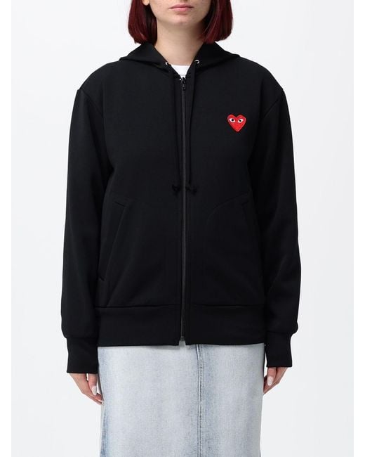 Comme des Garçons Black Comme Des GarÇ Ons Relaxed Fit Zip-Up Jersey Hoodie With Logo