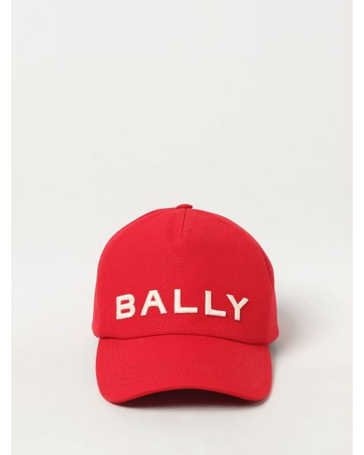 Cappello in cotone con logo ricamato di Bally in Red da Uomo
