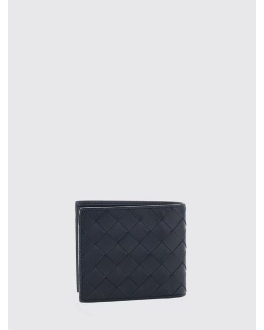 Bottega Veneta Blue Woven Calfskin Bifold Wallet for men