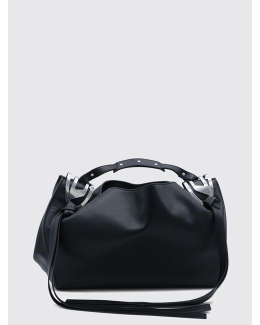 DIESEL Black Knot-D Synthetic Leather Shoulder Bag With Oval D Logo And Straps