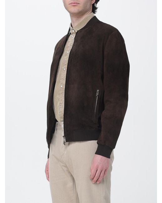 Salvatore Santoro Black Suede Bomber Jacket for men