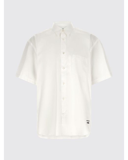 Comme des Garçons White Comme Des GarÇ Ons Short-Sleeved Cotton Shirt With Dropped Shoulders for men