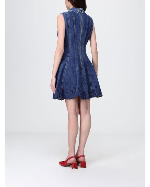 Self-Portrait Blue Cotton Denim Shirtdress