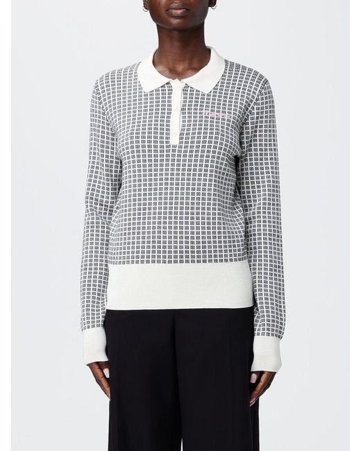 Marni Gray Checked Virgin Wool And Silk Polo Shirt