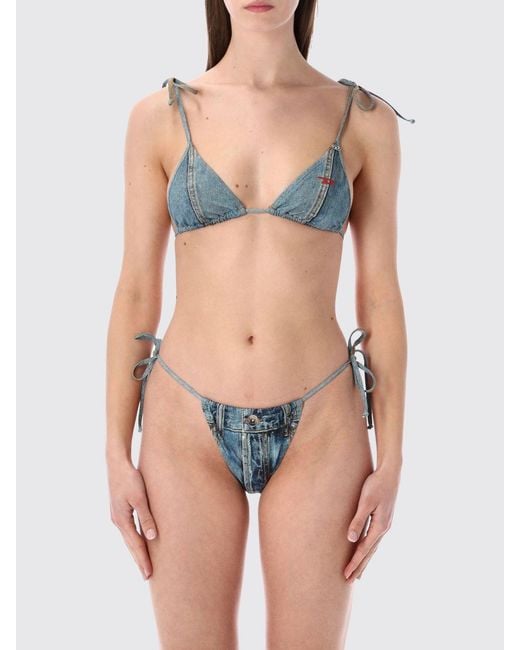 DIESEL Blue Jodie-Dnm Printed Polyester Bikini Briefs