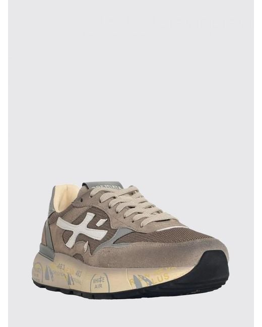 Premiata White Mick Suede And Nylon Sneakers for men