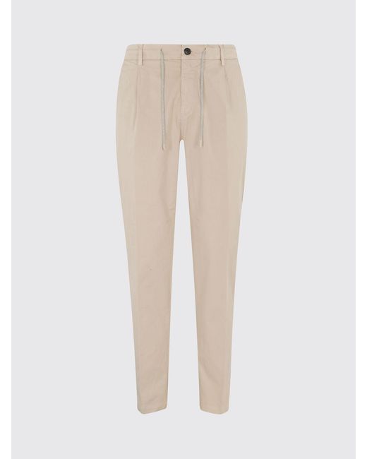 Eleventy Natural Cotton Drawstring Trousers for men