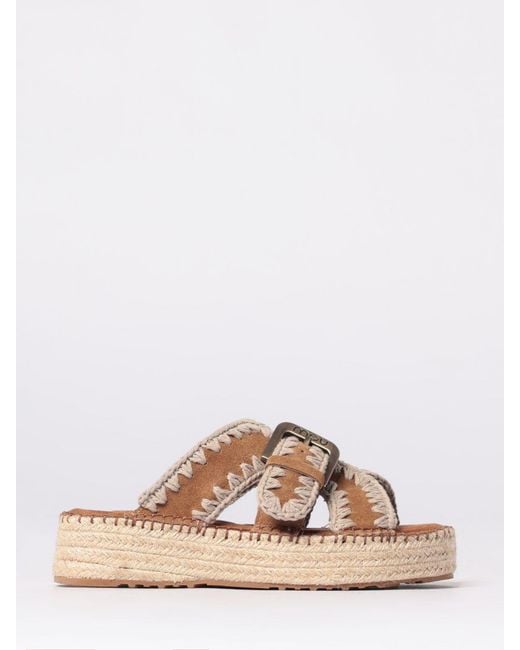 Mou Natural Jute Suede Sandal
