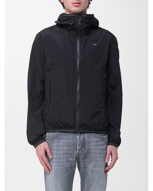 Blauer Blue Hooded Polyester Windbreaker for men